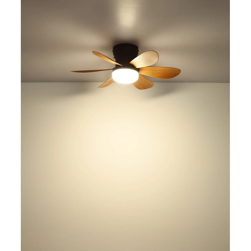 Globo - hämardatav LED-laeventilaator LED/5W/230V 2700-6500K pruun + kaugjuhtimispult