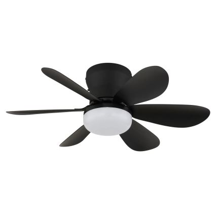 Globo - LED hämardatav laeventilaator LED/5W/230V 2700-6500K must + kaugjuhtimispult