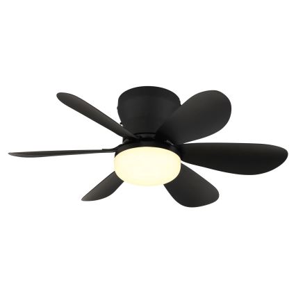Globo - LED hämardatav laeventilaator LED/5W/230V 2700-6500K must + kaugjuhtimispult
