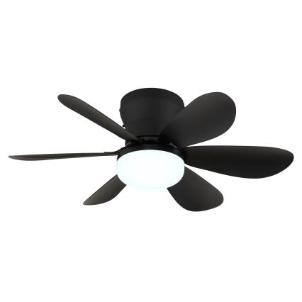Globo - LED hämardatav laeventilaator LED/5W/230V 2700-6500K must + kaugjuhtimispult