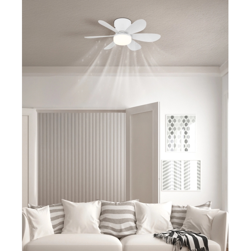 Globo - LED hämardatav laeventilaator LED/5W/230V 2700-6500K valge + kaugjuhtimispult