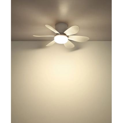 Globo - LED hämardatav laeventilaator LED/5W/230V 2700-6500K valge + kaugjuhtimispult