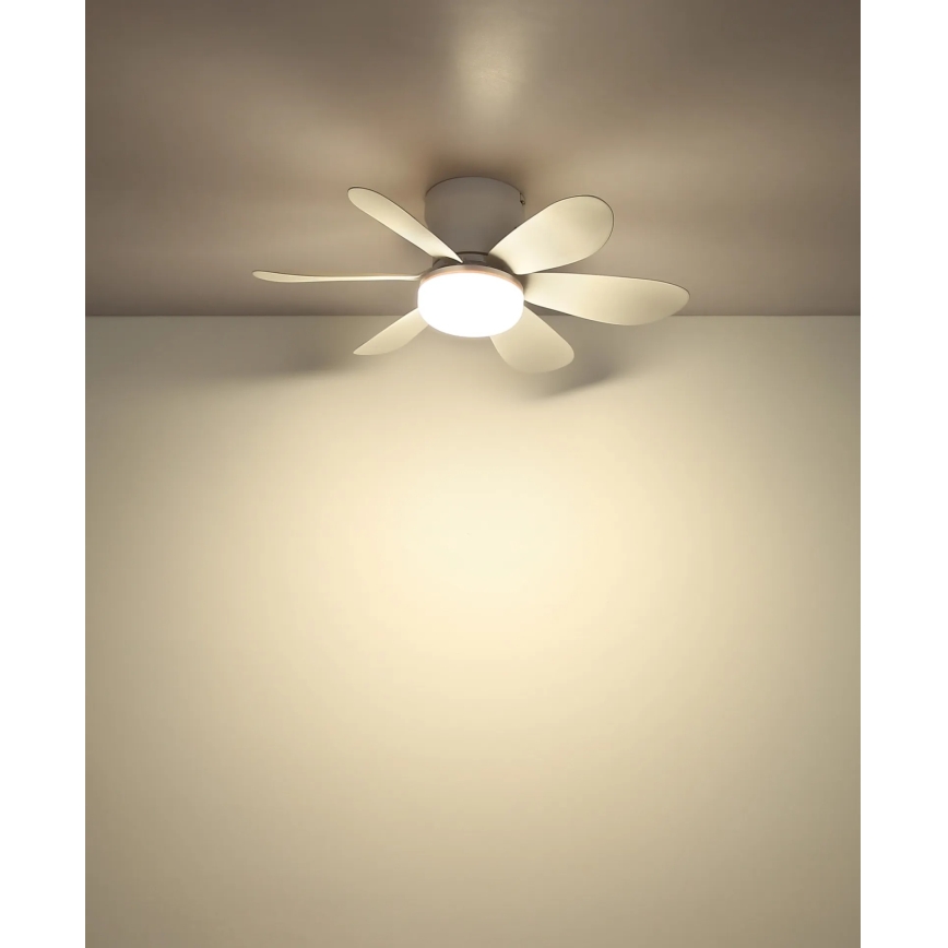 Globo - LED hämardatav laeventilaator LED/5W/230V 2700-6500K valge + kaugjuhtimispult
