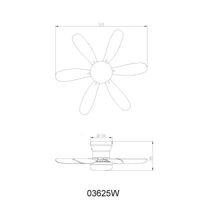 Globo - LED hämardatav laeventilaator LED/5W/230V 2700-6500K valge + kaugjuhtimispult
