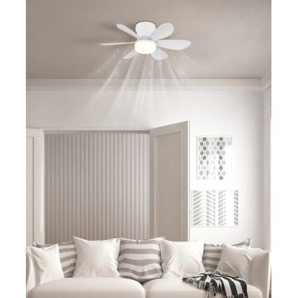 Globo - LED hämardatav laeventilaator LED/5W/230V 2700-6500K valge + kaugjuhtimispult