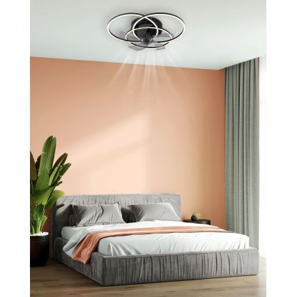 Globo - LED-hämardatav laeventilaator LED/40W/230V 3000-6500K must + kaugjuhtimispult