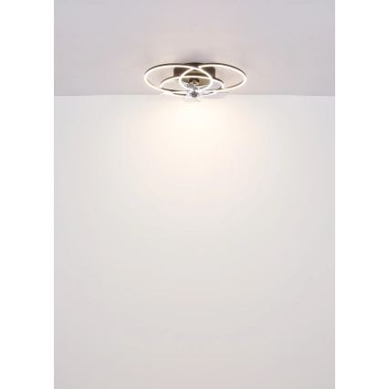 Globo - LED-hämardatav laeventilaator LED/40W/230V 3000-6500K must + kaugjuhtimispult