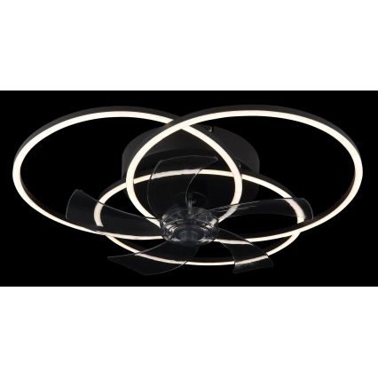 Globo - LED-hämardatav laeventilaator LED/40W/230V 3000-6500K must + kaugjuhtimispult