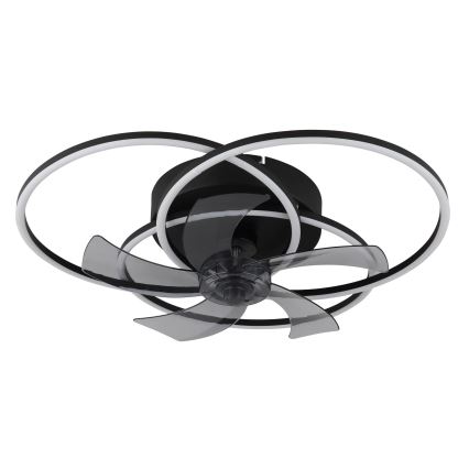 Globo - LED-hämardatav laeventilaator LED/40W/230V 3000-6500K must + kaugjuhtimispult