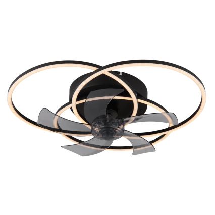 Globo - LED-hämardatav laeventilaator LED/40W/230V 3000-6500K must + kaugjuhtimispult