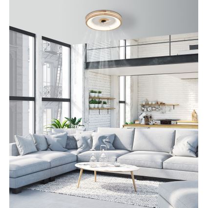 Globo - LED Hämardatav laeventilaator valgustiga LED/30W/230V 2700-6500K pruun + kaugjuhtimispult