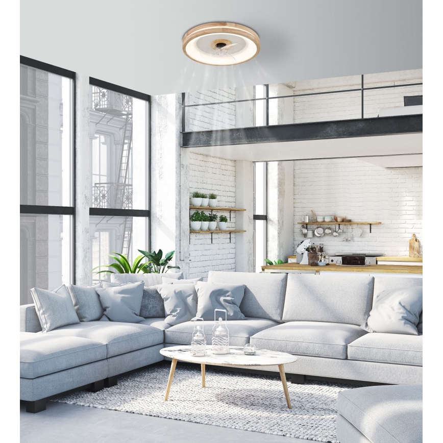 Globo - LED Hämardatav laeventilaator valgustiga LED/30W/230V 2700-6500K pruun + kaugjuhtimispult