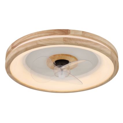 Globo - LED Hämardatav laeventilaator valgustiga LED/30W/230V 2700-6500K pruun + kaugjuhtimispult