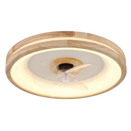 Globo - LED Hämardatav laeventilaator valgustiga LED/30W/230V 2700-6500K pruun + kaugjuhtimispult