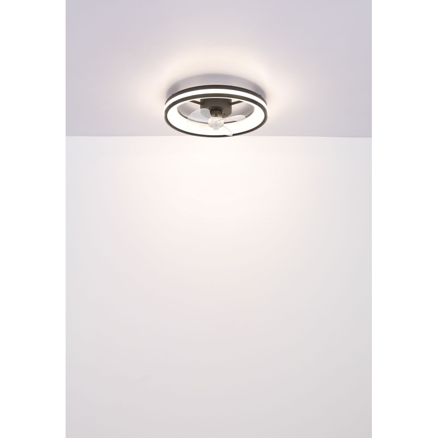 Globo - LED Hämardatav laeventilaator valgustiga LED/30W/230V 2700-6500K must + kaugjuhtimispult