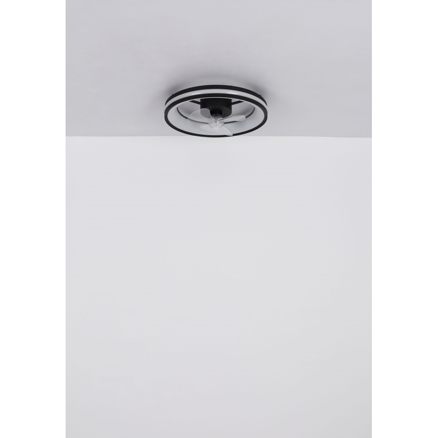 Globo - LED Hämardatav laeventilaator valgustiga LED/30W/230V 2700-6500K must + kaugjuhtimispult