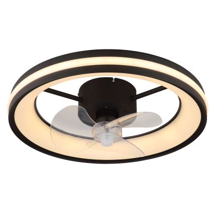 Globo - LED Hämardatav laeventilaator valgustiga LED/30W/230V 2700-6500K must + kaugjuhtimispult