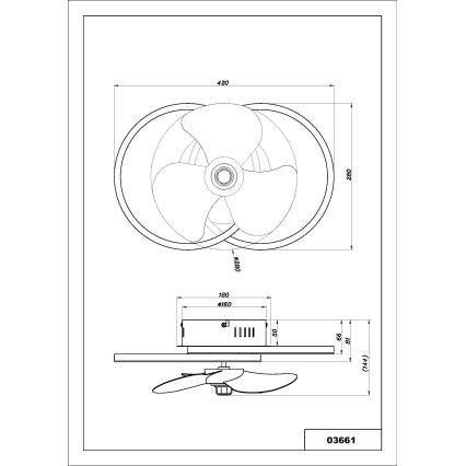 Globo - LED Hämardatav laeventilaator LED/24W/230V 2700-6500K + kaugjuhtimispult