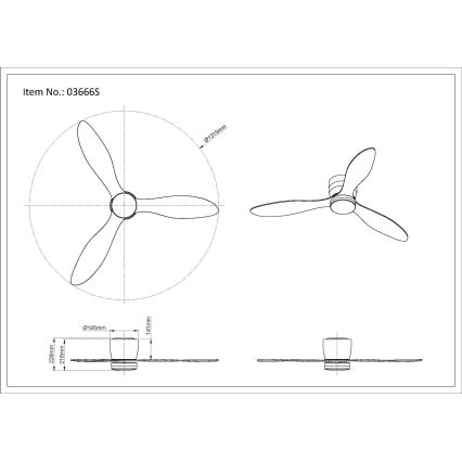 Globo - LED reguleeritav laeventilaator LED/20W/230V 3000-6500K + kaugjuhtimispult