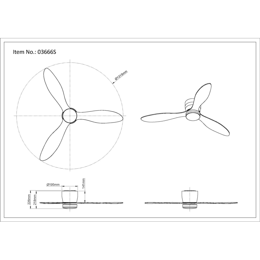 Globo - LED reguleeritav laeventilaator LED/20W/230V 3000-6500K + kaugjuhtimispult