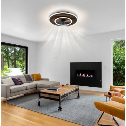Globo - LED hämardatav laeventilaator LED/36W/230V 2700-6000K must + kaugjuhtimispult