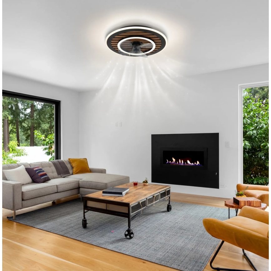 Globo - LED hämardatav laeventilaator LED/36W/230V 2700-6000K must + kaugjuhtimispult