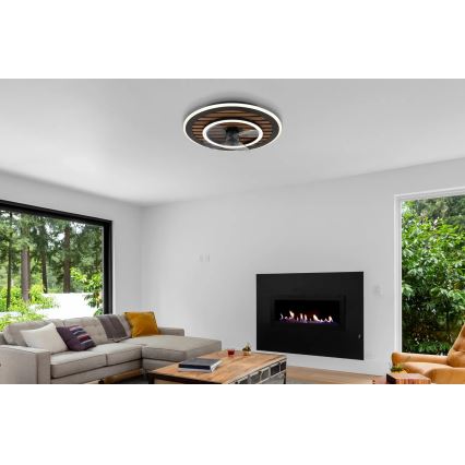 Globo - LED hämardatav laeventilaator LED/36W/230V 2700-6000K must + kaugjuhtimispult