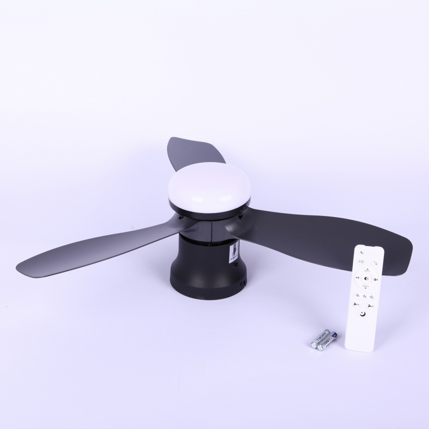 Globo - Hämardatav laeventilaator LED/15W/230V 2700-6500K must + kaugjuhtimispult
