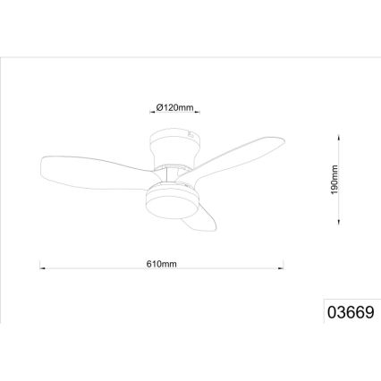 Globo - Hämardatav laeventilaator LED/15W/230V 2700-6500K must + kaugjuhtimispult