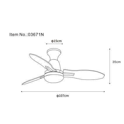 Globo - LED reguleeritav laeventilaator LED/22W/230V 3000/4500/6000K + kaugjuhtimispult