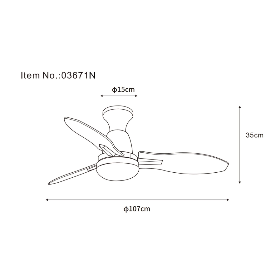 Globo - LED reguleeritav laeventilaator LED/22W/230V 3000/4500/6000K + kaugjuhtimispult