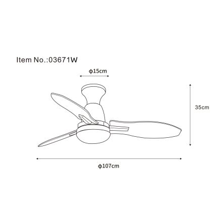 Globo - LED reguleeritav laeventilaator LED/22W/230V 3000/4500/6000K + kaugjuhtimispult