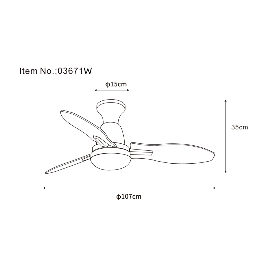 Globo - LED reguleeritav laeventilaator LED/22W/230V 3000/4500/6000K + kaugjuhtimispult