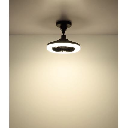 Globo - LED hämardatav laeventilaator LED/20W/230V 3000-6500K must + kaugjuhtimispult