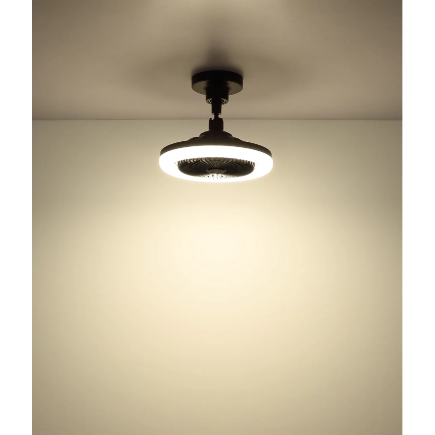Globo - LED hämardatav laeventilaator LED/20W/230V 3000-6500K must + kaugjuhtimispult