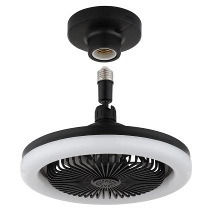Globo - LED hämardatav laeventilaator LED/20W/230V 3000-6500K must + kaugjuhtimispult