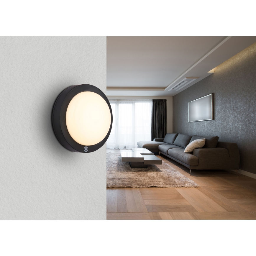 Globo - LED Laetav puutetundlik seinavalgusti LED/1,2W/3,7V d. 15 cm 1800 mAh must