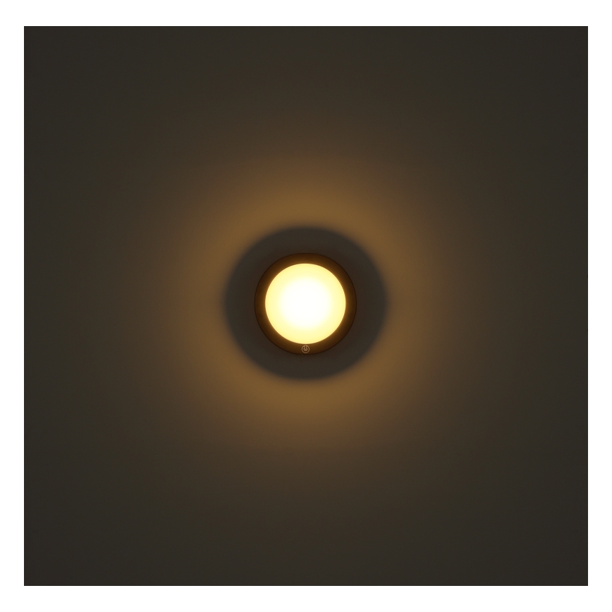 Globo - LED Laetav puutetundlik seinavalgusti LED/1,2W/3,7V d. 15 cm 1800 mAh must