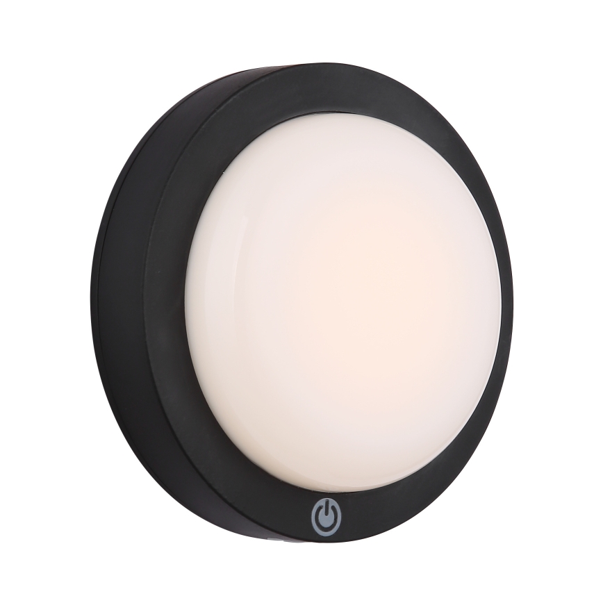 Globo - LED Laetav puutetundlik seinavalgusti LED/1,2W/3,7V d. 15 cm 1800 mAh must