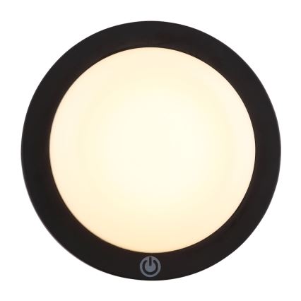 Globo - LED Laetav puutetundlik seinavalgusti LED/1,2W/3,7V d. 15 cm 1800 mAh must