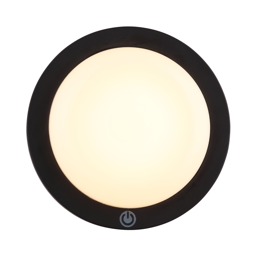Globo - LED Laetav puutetundlik seinavalgusti LED/1,2W/3,7V d. 15 cm 1800 mAh must