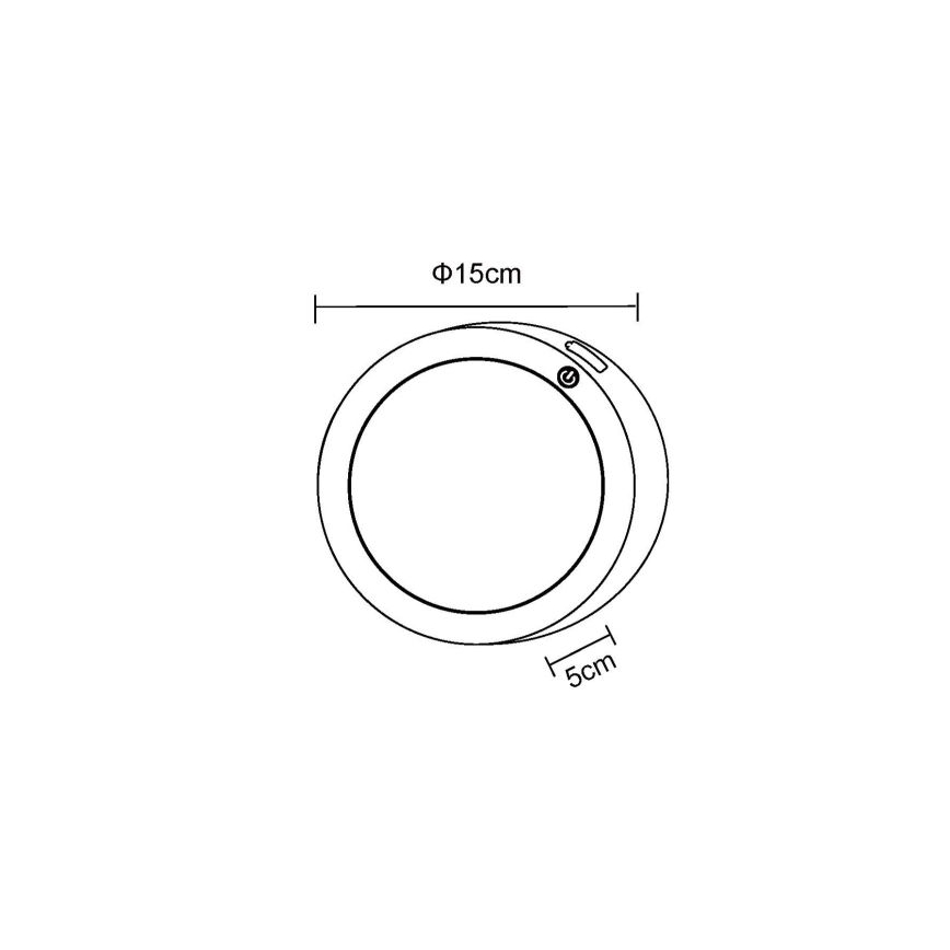 Globo - LED laetav seinavalgusti, laaditav, puutetundlik LED/1,2W/3,7V läbimõõt 15 cm 1800 mAh must