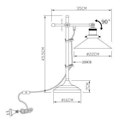 Globo - Laualamp 1xE27/60W/230V