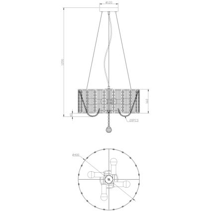 Globo - Kristall-lühter 4xE14/40W/230V