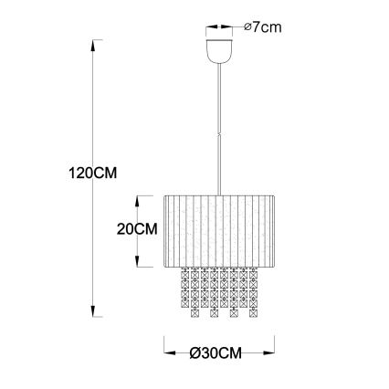 GLOBO 15098 - Rippvalgusti PYRA 1xE27/60W/230V