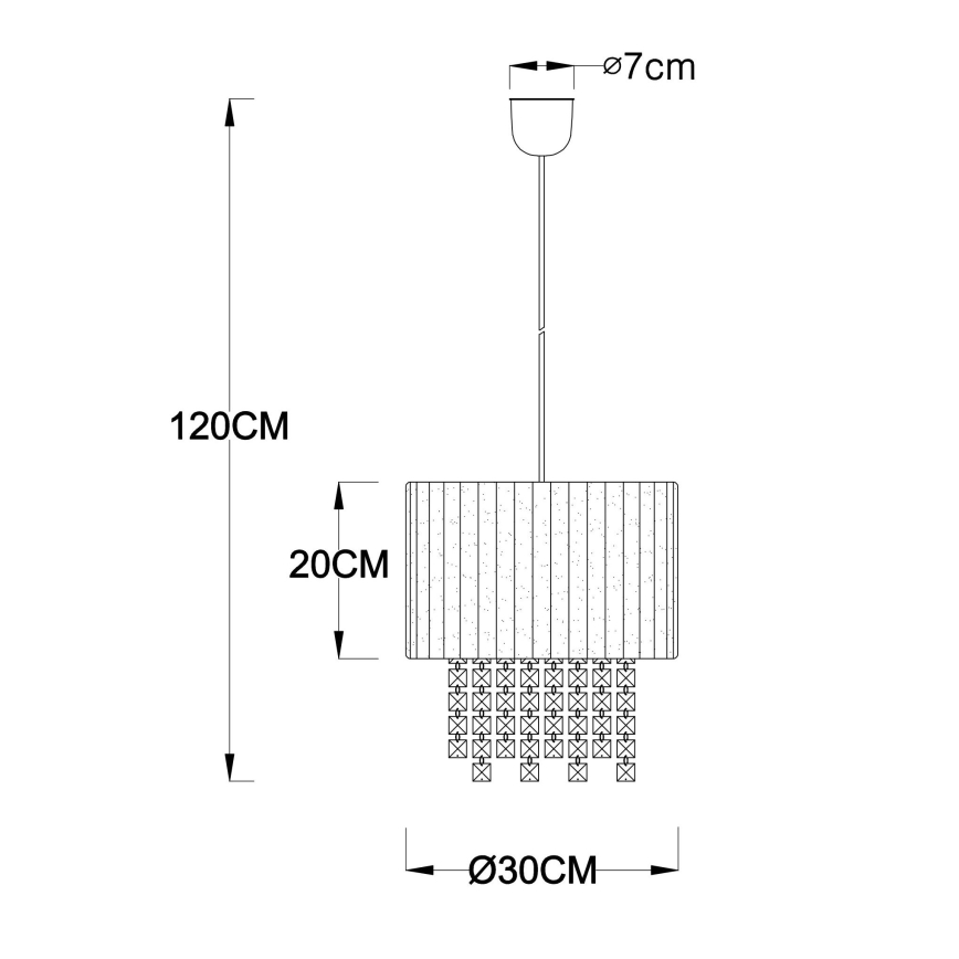 GLOBO 15098 - Rippvalgusti PYRA 1xE27/60W/230V