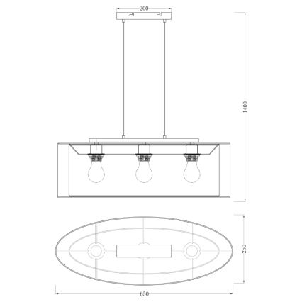 Globo - Lühter 3xE27/60W/230V