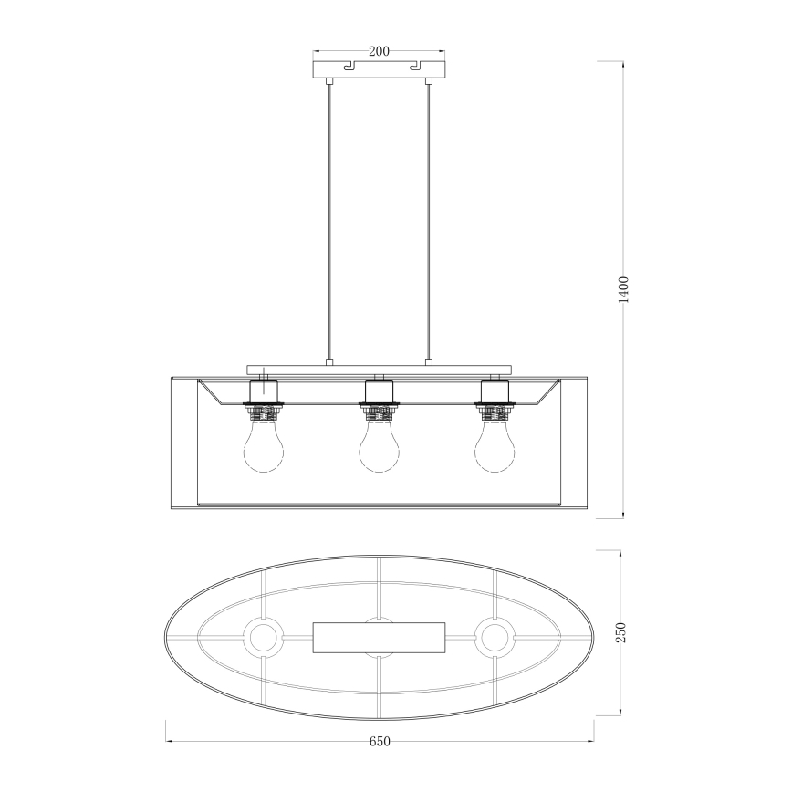 Globo - Lühter 3xE27/60W/230V