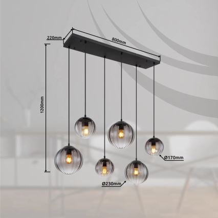 Globo - Lühter 6xE27/60W/230V