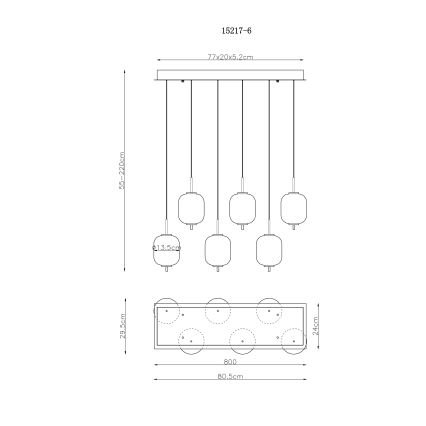 Globo - LED Lühter 6xLED/6,7W/230V